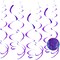 30-Pack Purple Hanging Swirl Decorations – 26" Plastic Party Streamers for Ceiling, Birthday, Wedding, and Celebration Decor